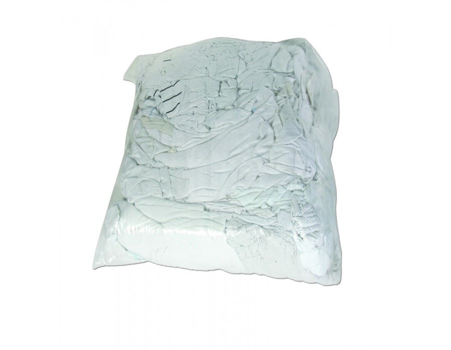 Chiffons d'essuyage recyclés polycoton blanc 10kg