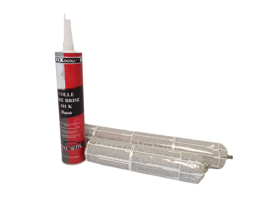 FIX 101K – Colle Pare-Brise Polyuréthane Hautes Performances - SECHAGE RAPIDE - Berlingot - Cartouche FERLOR-FIXOUTIL - France