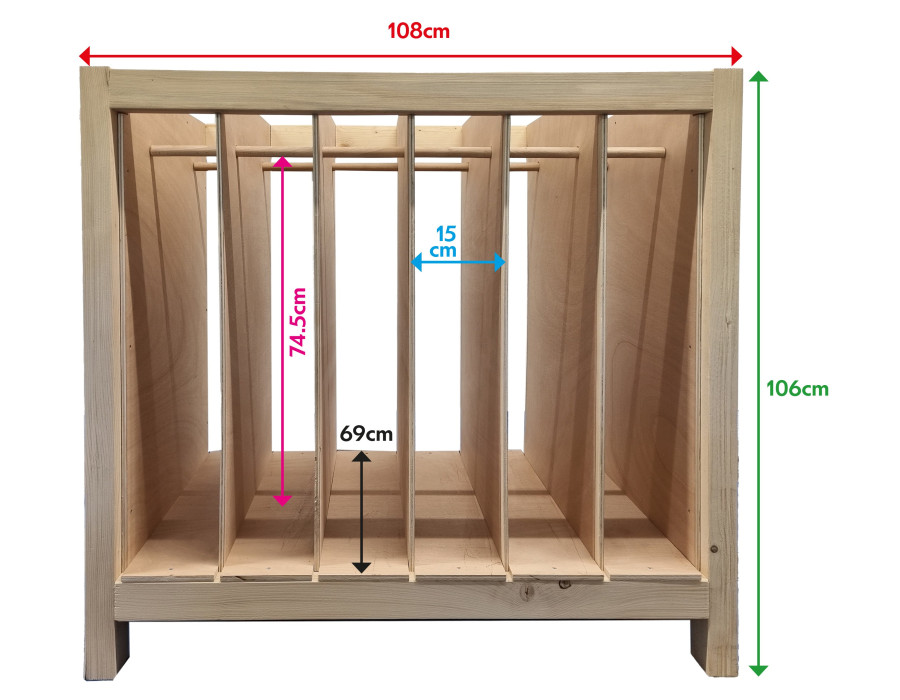 Rack bois pour stockage pare-brises, custodes et petites vitres