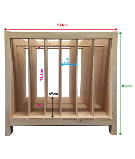 Rack bois pour stockage pare-brises, custodes et petites vitres