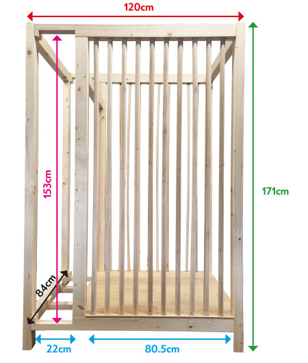 Grand Rack bois pour stockage pare-brises et panoramique