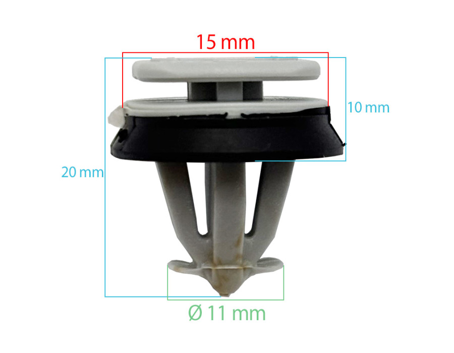Lot de 10 clips pare-brise latéral - Iveco Daily III - ferlor fixoutil
