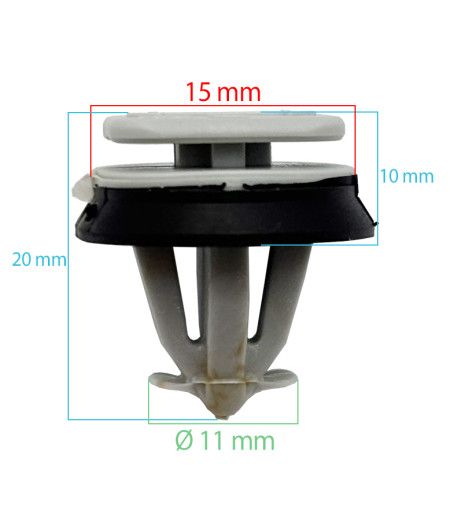 Lot de 10 clips pare-brise latéral - Iveco Daily III - ferlor fixoutil