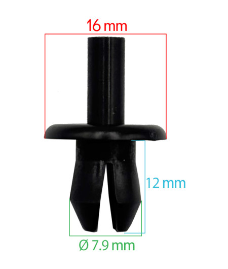 Lot de 10 agrafes cache moteur essuie glace - Land Rover Range rover Evoque - ferlor fixoutil