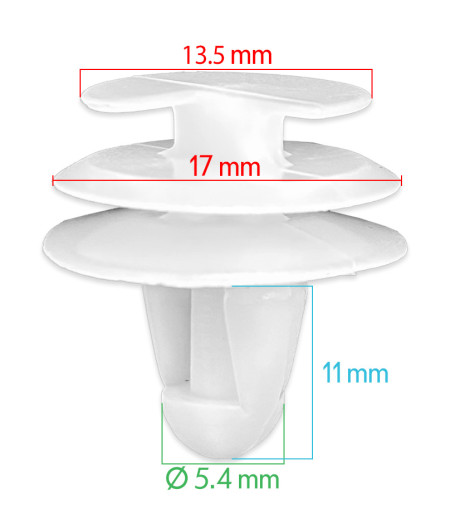 Lot de 10 agrafes cache moteur - Universelles - ferlor fixoutil